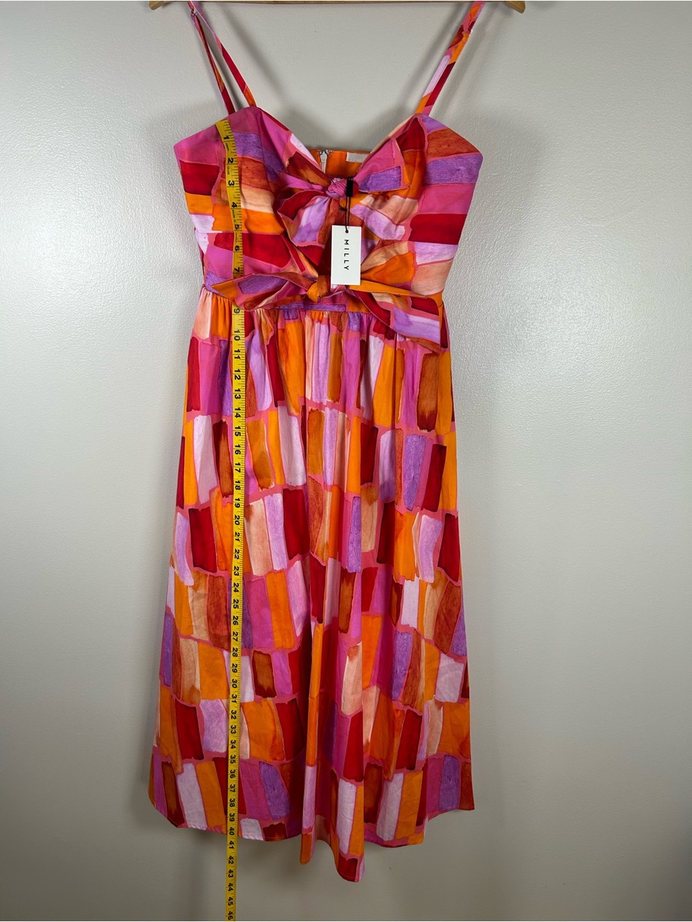 Milly Natasha Printed Stretch Cotton Poplin Multicolor Midi-Dress - Picture 15 of 16